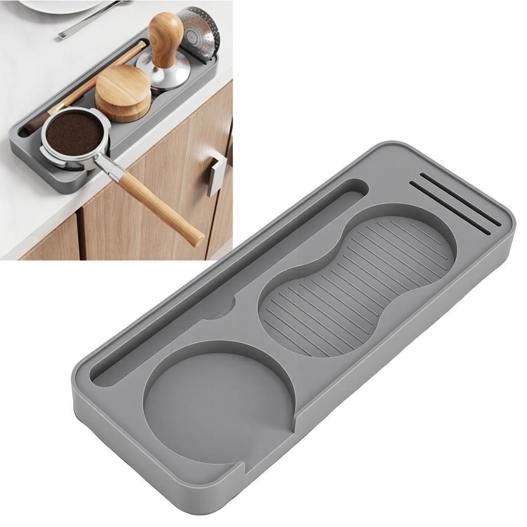 Coffee Tamper Mat Silicone Tamping Pad for Portafilter Tamper Distributor Brush Puck Screen Water Proof Heatproof Tamp Station for Counter