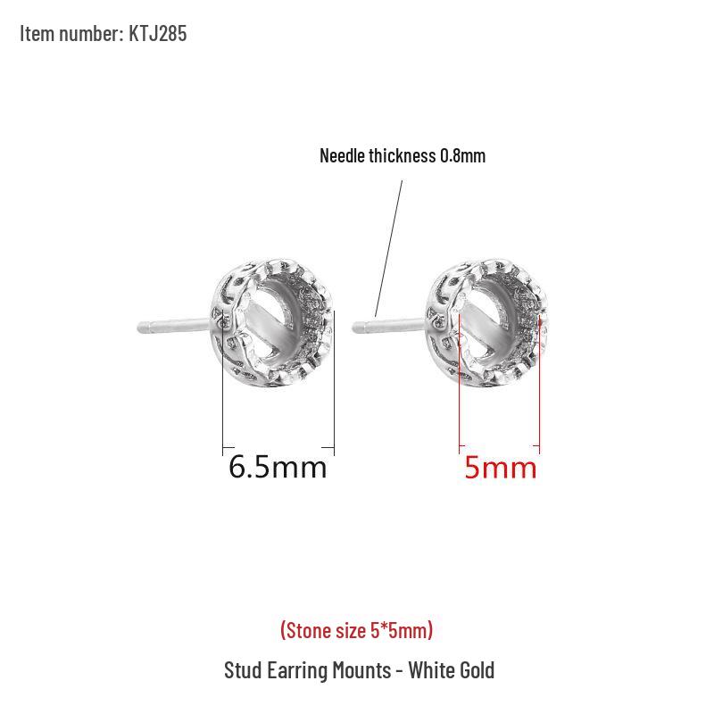 

S925 Sterling Silver Vintage Stud Earrings, Women s Thai Silver Pattern, 5-12mm Mount 925 Sterling Silver