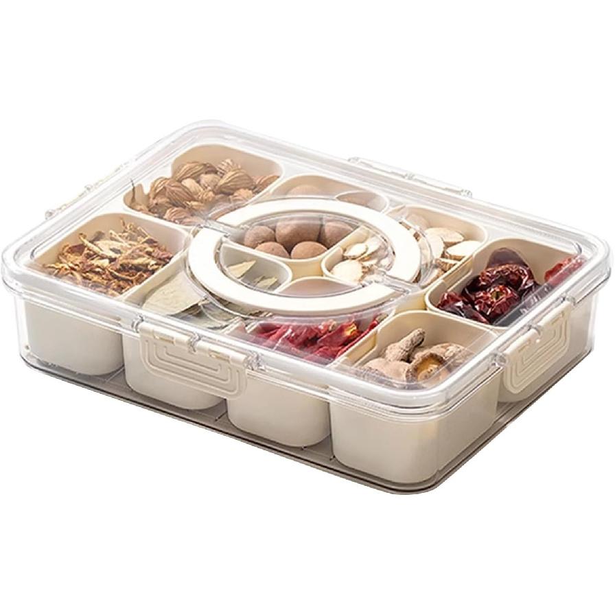 Snackle Box Container,Serving Tray Tray with Lid and Handle,Fruit Storage Containers for Fridge,Divided Serving Tray with Lid,Snack