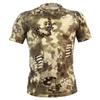 Camouflage Compression Stretch Sports Top Sweat-wicking Tight Short-sleeve Light Green Python Pattern
