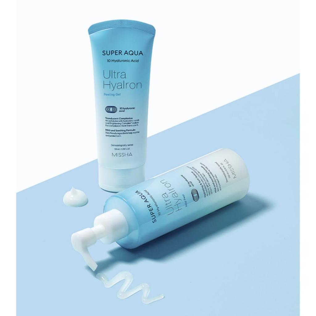 [MISSHA]Super Aqua Ultra Hyalron Set: Peeling Gel 100ml + Foaming Cleanser 200ml