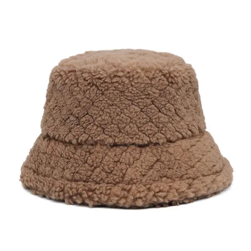 Winter Warm Fur Bucket Caps Women Men Outdoor Keep Warm Fluffy Panama Female Thickened Rabbit Hair Windproof Fisherman Caps