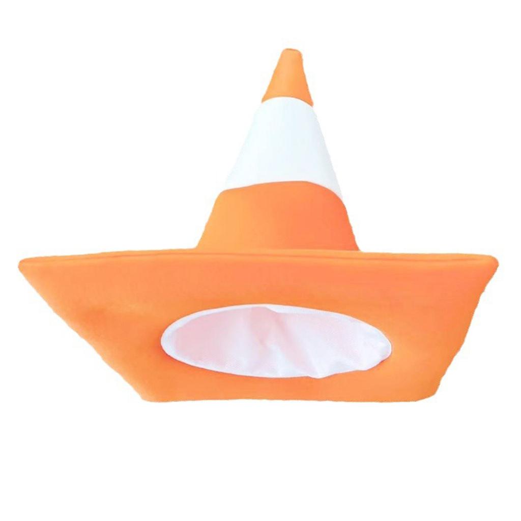 Traffic Cone Hat for Adult Kids Carnivals Gathering Headgear Hat Outdoor Photo Props Hat Holiday Celebration Costume Hat