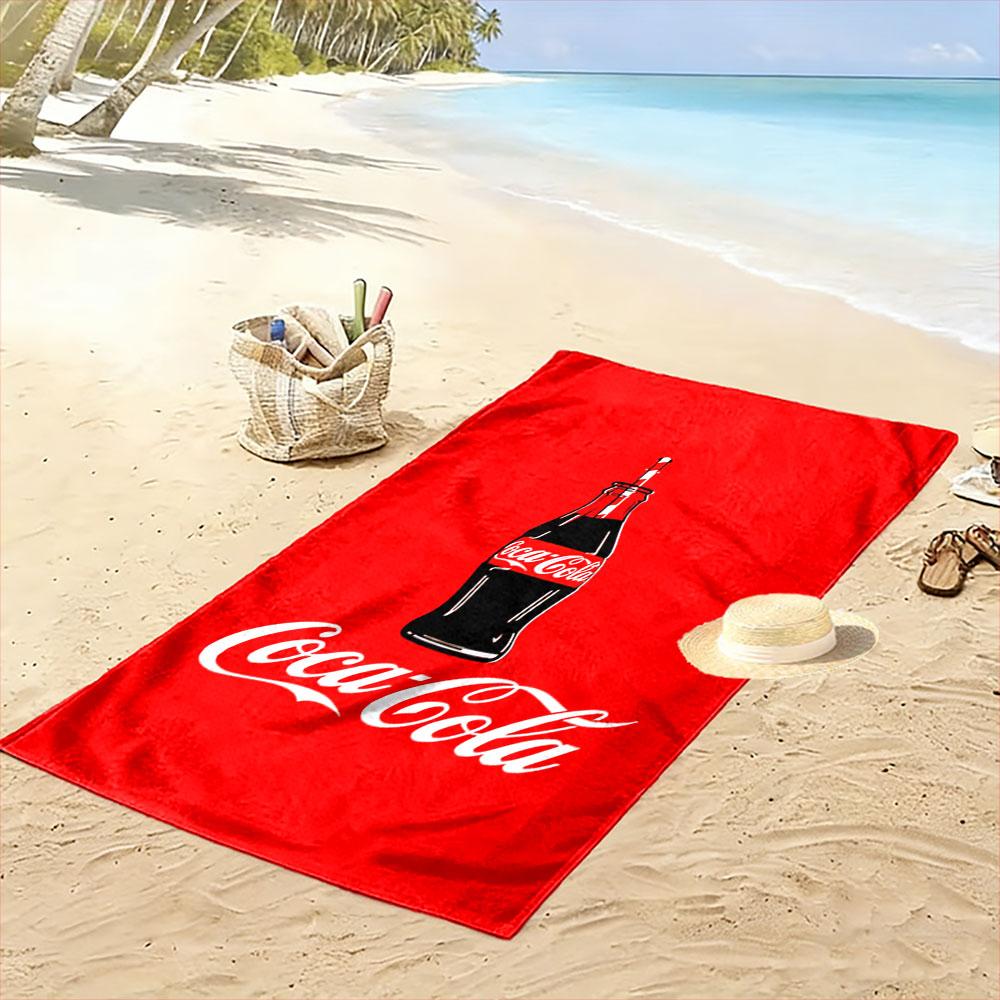 Coca-Cola Bottle Print Towel Beach Towel Quick-drying for Travel Outdoor Sports Jogging Beach and Swimming