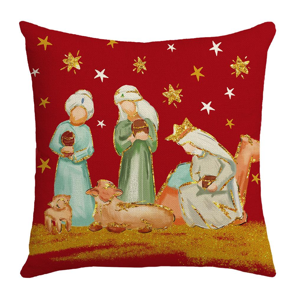 New Jesus Christmas Pillow Cover Home Atmosphere Decoration Sofa Cushion Letter Print Pillow Cushion