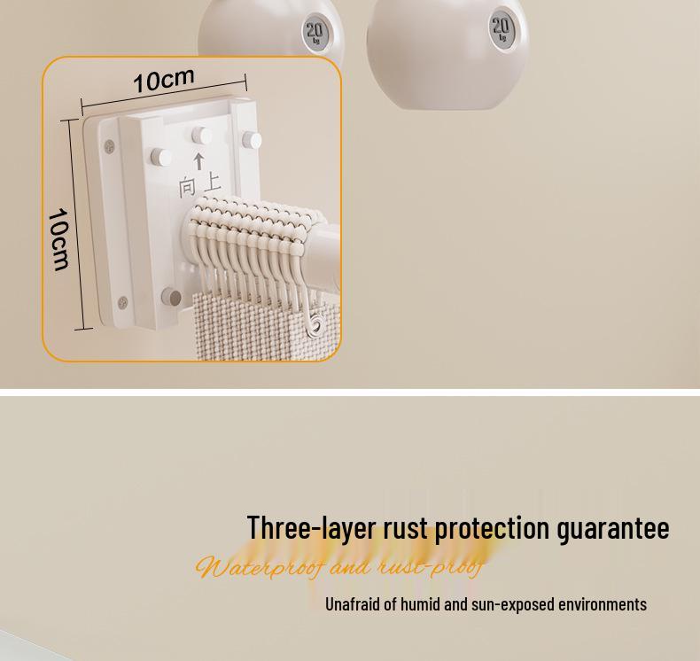 Universal Telescopic Clothes Drying Rack: Freely Retracting, Single-Sided, Folding Design for Household Use