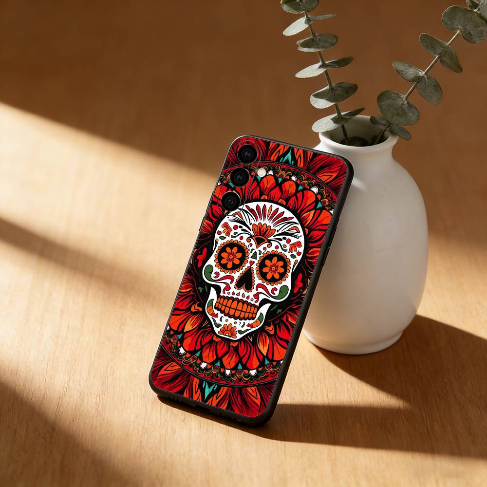 

Mexican Catrina Skull Phone Case For Samsung Galaxy A91,80,73,72 ,71,53,52,32 ,31,22,21s,20,Soft Black Case Samsung a41