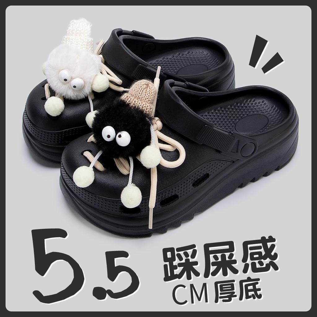 Lochschuhe Sommer Damen Cartoon Niedlich Plateau Outdoor Strand Rutschfest Taschenkopf Strand Kühle Slipper