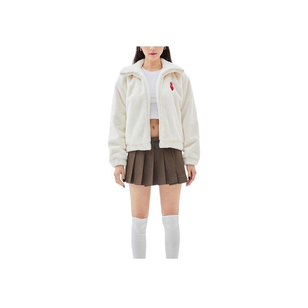 New MLB Velvet Jackets Women's Ecru 3FFDH0136-50CRD