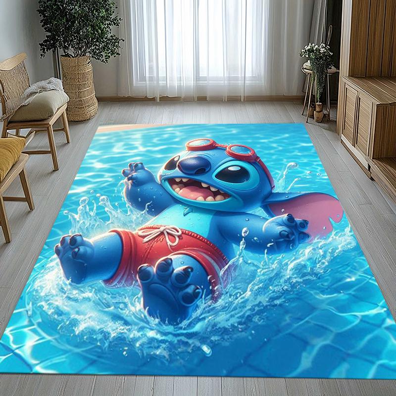 Tappeto da Salotto Antiscivolo con Disegno di Mostro Kawaii a Punti S, Morbido Tappeto per Camera da Letto, Stanza dei Giochi dei Bambini, Divano, Zerbino Decorativo per la Casa, Regalo