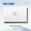 Type 118 3-Pin Plug British Standard PC USB Wall Socket with Touch Panel Durable Power Switch Socket