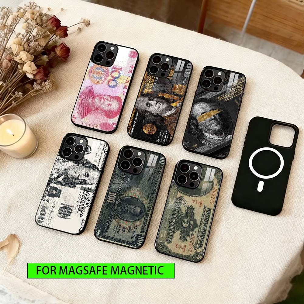 Banknotes of various countries Phone Case For iPhone17,16,15,14,13,12,11 Plus,Pro Magnetic For Magsafe Wireless Charging