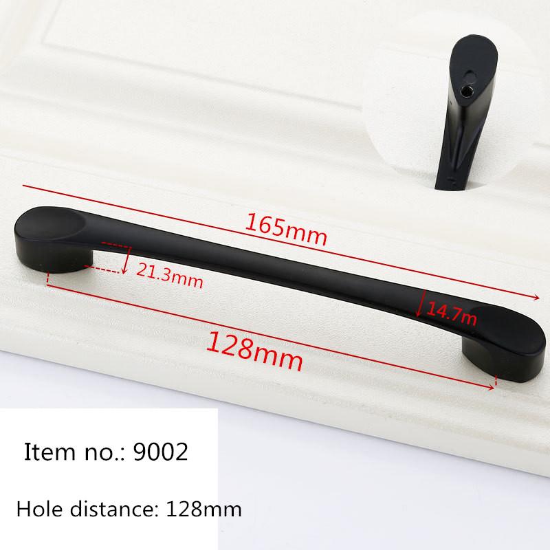 2pc Black Handles for Furniture Cabinet Knobs and Kitchen Drawer Pulls Cupboard  Aluminium Alloy