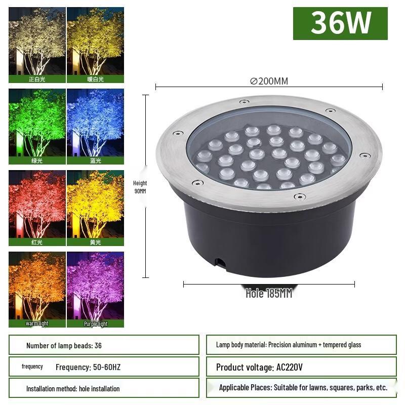 Round LED Outdoor Waterproof Recessed In-ground Light