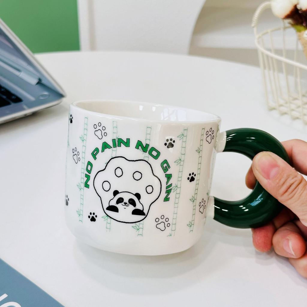 Personalisierte Tasse für Mädchen mit hohem Erscheinungsbild, hoher Temperaturbeständigkeit, Cartoon, niedliche kleine Panda-Tasse, Haushaltskeramiktasse