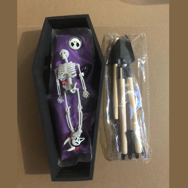 Children Decorate Props Skeleton Coffin Toy Halloween Grimaces Scythe Props Demon Decoration Supplies DIY Decorations