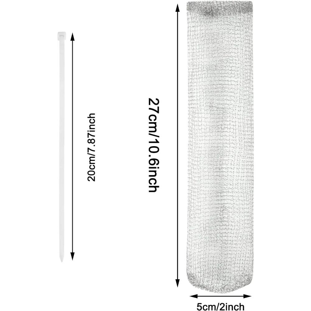 24Pcs/Set Lint Traps Washing Machine Stainless Steel Lint Snare Traps Laundry Mesh Washer Hose Filter with 24 Pcs Cable Ties