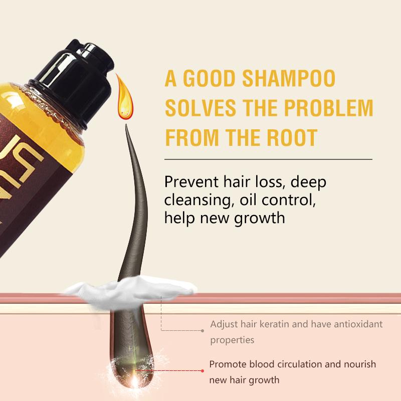 PURC Ensemble d'huiles de shampoing pour la croissance des cheveux, Essence de gingembre, Anti-perte de cheveux, traitements pour cheveux et cuir chevelu, produits pour hommes et femmes