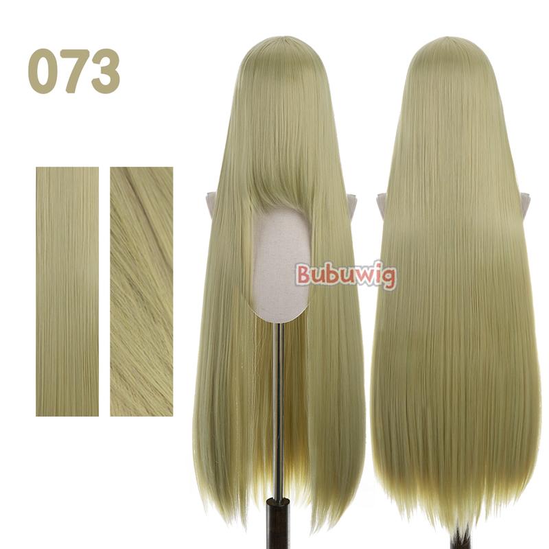 Bubuwig Synthetic Hair 100cm Long Straight Pure Color Cosplay Wigs Over 100 Colors Black White Red Blue Brown Wig Heat Resistant