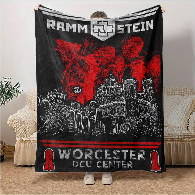 

1pc Rammstein Concert Home Decor: Cozy Flannel Blanket, Perfect Gift for Bedroom, Living Room, Travel, Camping, Car, Beach, Office Naps, Ideal Sofa Th 130x150cm