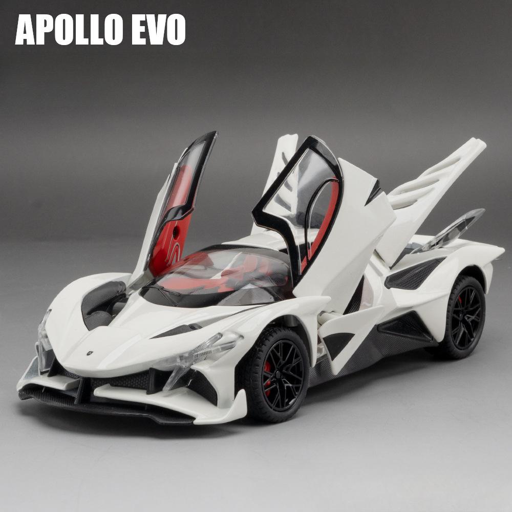 

1/24 масштаб Apollo EVO сплав спортивная модель автомобиля металл литой имитация с инерционным звуком световые транспортные средства для мальчиков подарок на день рождения белый