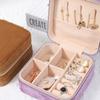 Velvet Jewelry Box Travel Portable Flannel Square Zipper Style Jewellery Storage Case  Gift Holder Ring Earring Holder