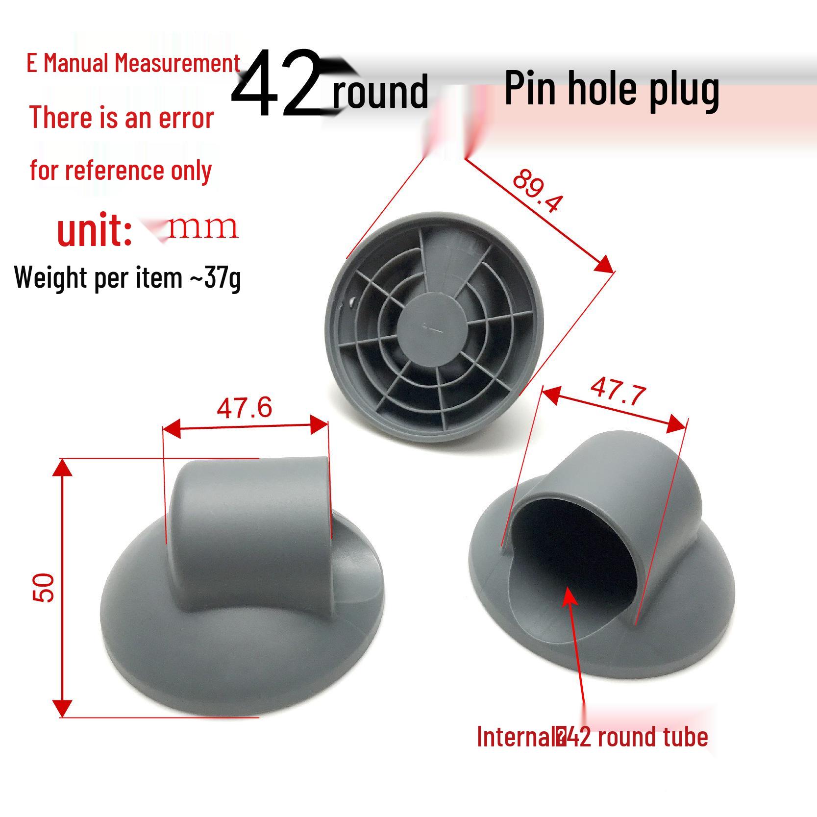 42 Round Tube Plugs Display Rack: Anti-Slip Foot, Horseshoe & Outer Tube End Caps with Fitness Floor Mat Plastic
