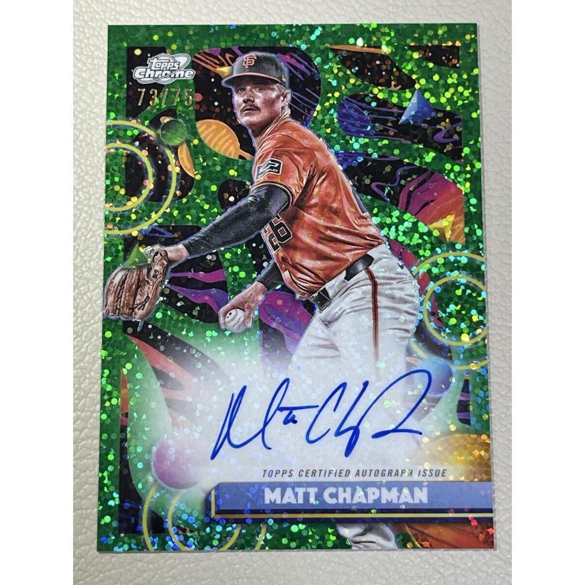 Used [On Card/Limited to 75 pieces] MLB 2025 TOPPS CHROME COSMIC MATT CHAPMAN Autograph Card