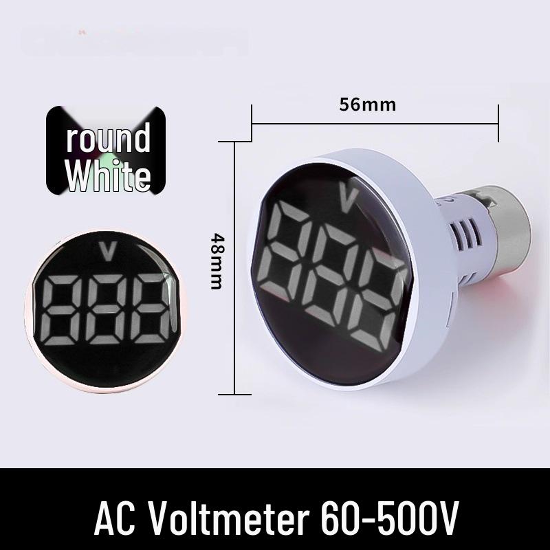 22mm Dual Display LED Voltage Current Frequency Meter - Round/Square