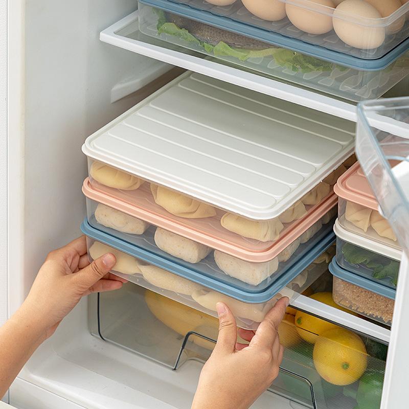 Household Food Egg Crisper Box Refrigerator Dumpling Box Wonton Fresh-Keeping Organizers Quick Freezing Refrigerator Storage