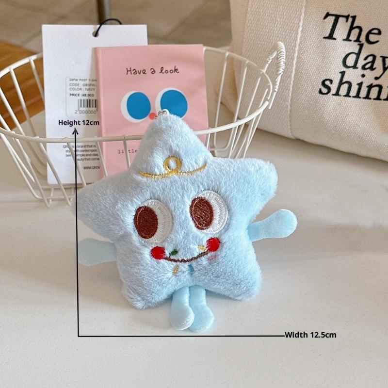 

Cute Cartoon Plush Star Plush Keychain Kawaii Doll Toy Backpack Handbag Pendant Hanging Ornaments Decoration Keyring Gifts A3