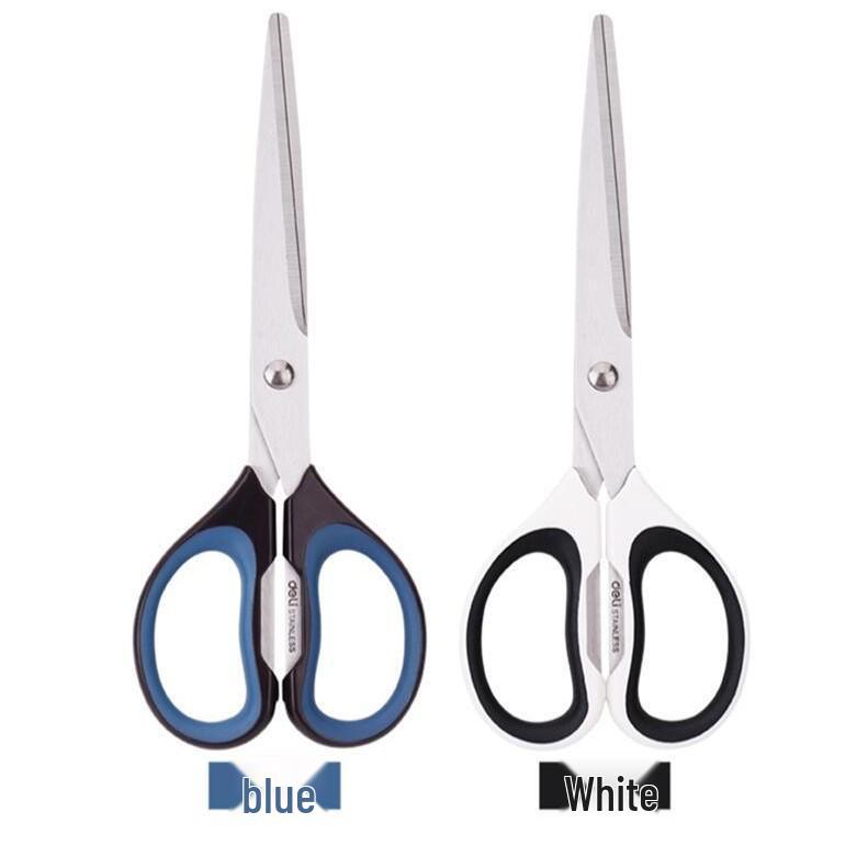 Deli Rustproof Black Blade Large Scissors, Stainless Steel Safety Scissors for Office and Household Paper Cutting
