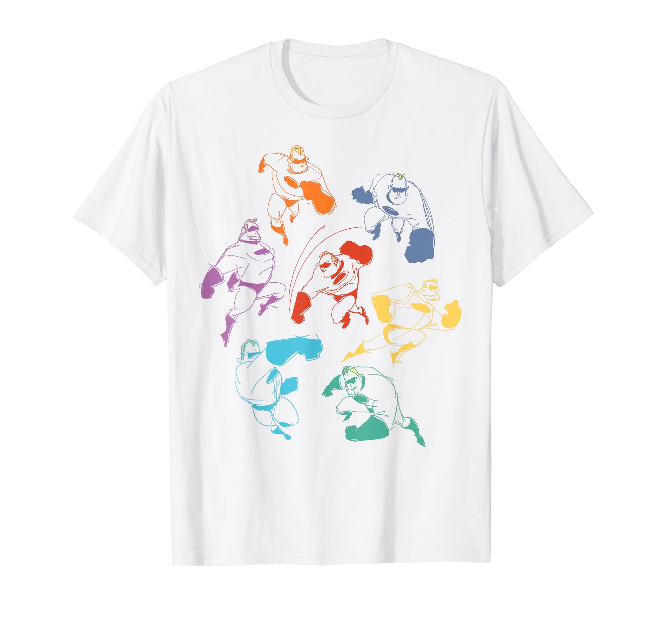 Disney Pixar Incredibles Mr. Incredible Color Outline T-Shirt