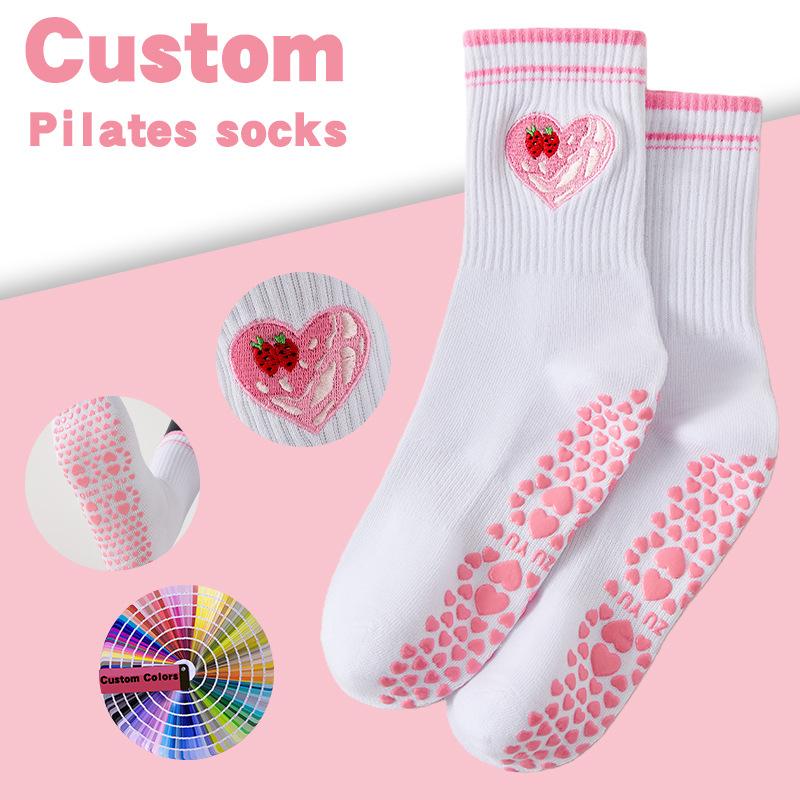 

1PC Professional Pilates socks, indoor non-slip short floor socks, sports socks, yoga socks for women. рожевий червоний колір