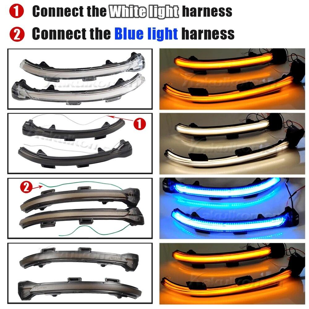 2PCS For VW Golf 7 MK7 GTI Smoked Dynamic Side Mirror Blinker Turn Signal Light For Volkswagen Rline Sportsvan Side Mirror Light