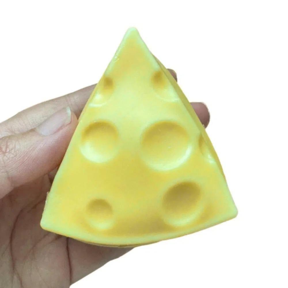 Super Soft Cheese Pinch Realistic Cheese Stress Ball Portable Cheese Squeezed Cube Home Decoration Triangle