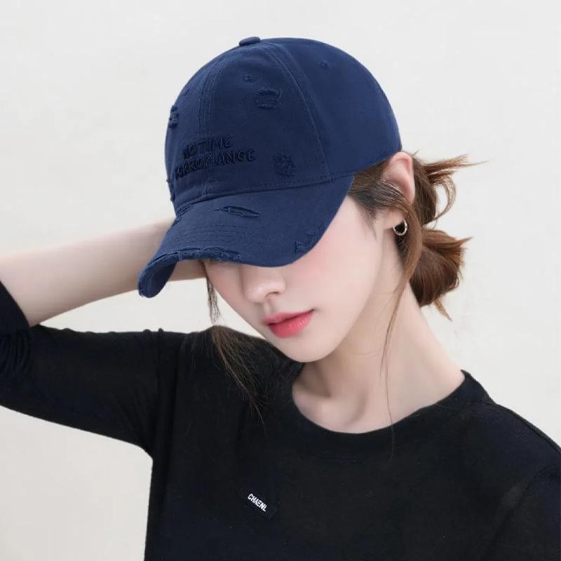 Trendy Baseball Cap Women Men: Double Embroidery, Washed Cotton, Small Face Fit, Soft Duckbill, Sunshade Hat