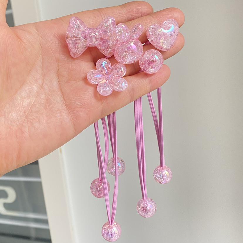 Girls' Cartoon Hair Ties - Colorful Jelly Candy Scrunchies, Elastic Rubber Bands for Kids and Babies, Cute Headwear Accessories.