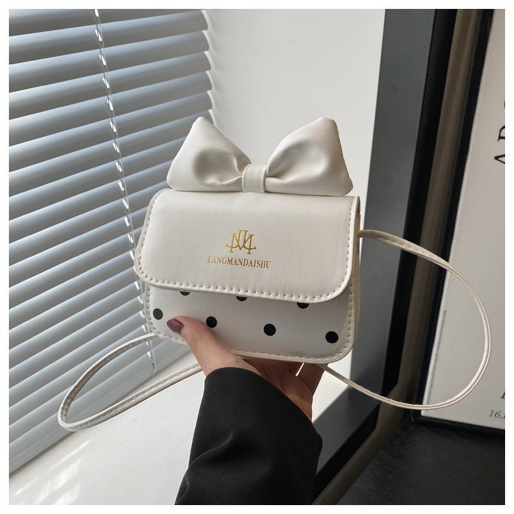 Korean Ins Cute Girl Bow Bag Women's Simple Fashion Small Square Bag Casual Niche Messenger Bag