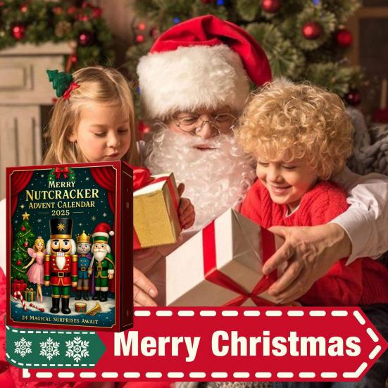 Merry Nutcracker Advent Calendar 2025 24 Days Acrylic Ornament with Surprise Miniatures Christmas Countdown Decor for Tree And Holiday Display