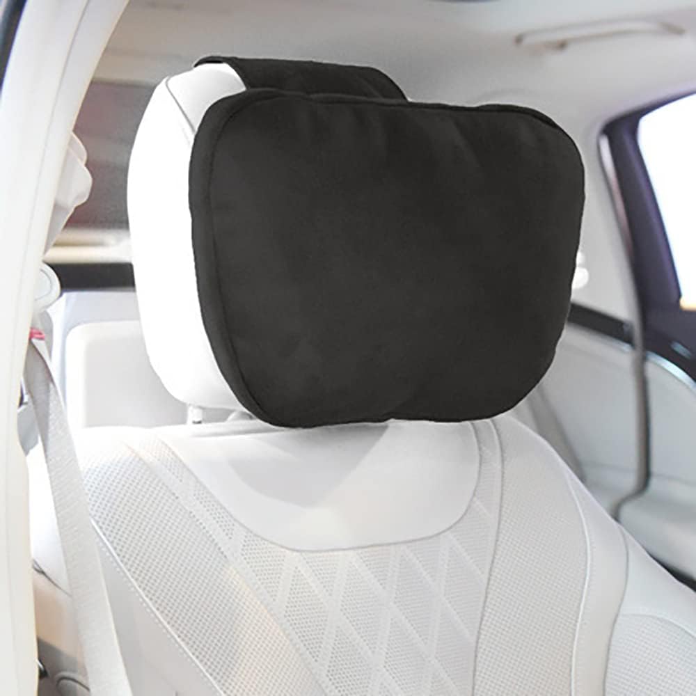 2 Stück Autositzkissen Auto-Kopfstütze Bequeme Kissen für Reisen Innenzubehör(Kopf,Schwarz)