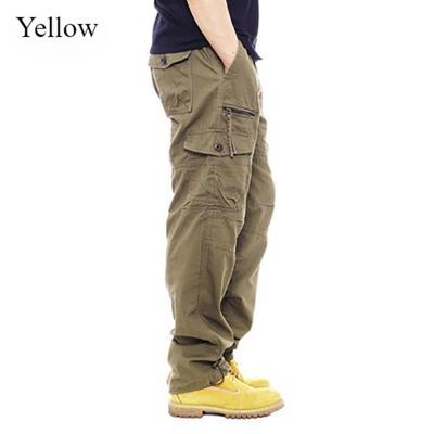 Baumwolle Overalls Männer Casual Hosen Männer Elastische Taille Große Größe Hosen Multi Tasche Lose Hosen