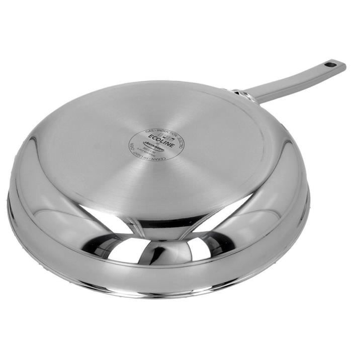 Frying Pan - DEMEYERE - EcoLine 5 - Stainless Steel 18/10 - 28 Cm - Compatible with All Heat Sources (optimized Induction)