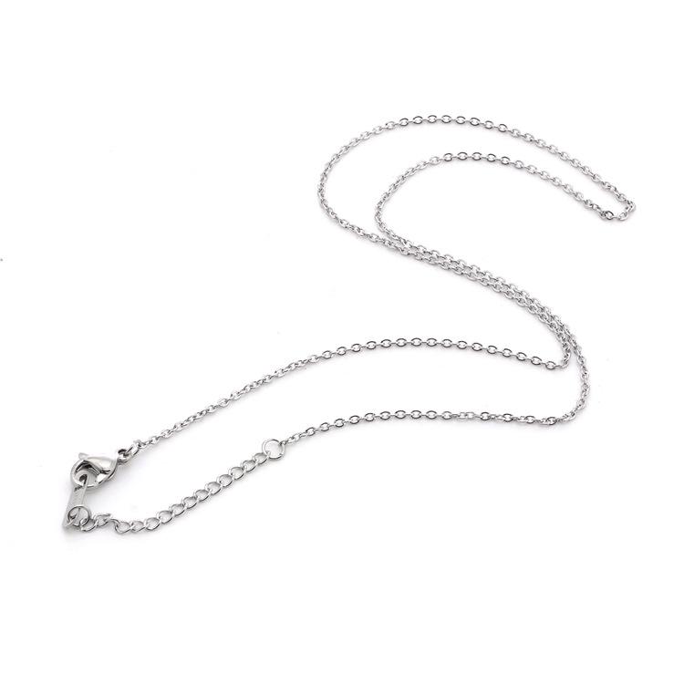 Stainless Steel Women s Simple Titanium Flat Cross O-Shaped Necklace Chain Accessories