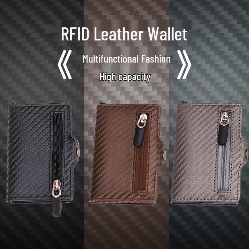 RFID Carbon Fiber Multi-Card Wallet - Anti-Demagnetization, Multi-Functional Credit Card Holder