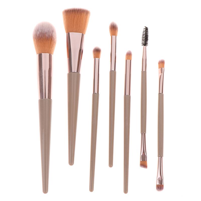 7Pcs Makeup Brushes Set Face Eyes Make Up Brush Eyelash Eyeshadow Eyebrow Eyeliner Foundation Powder Blush Highlight Lips Brush