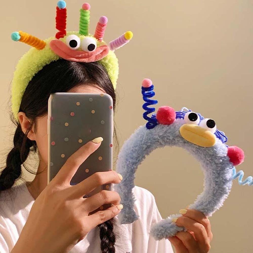 Colorful and Vibrant Big Eyes Plush Headband Hair Accessories Girls Cartoon Hairband Daily