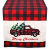 Christmas table runner, double-sided, red Christmas tablecloth, 180x35 cm