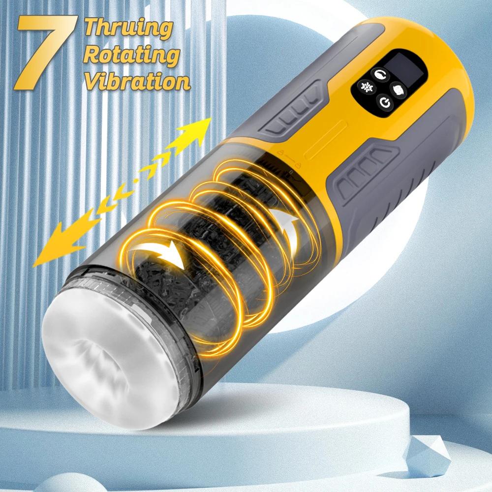 Thrusting Rotation Male Masturbator Automatic Masturbator Cup Tongue Licking Telescopic Blowjob Machine for Men Adult Sex Toys
