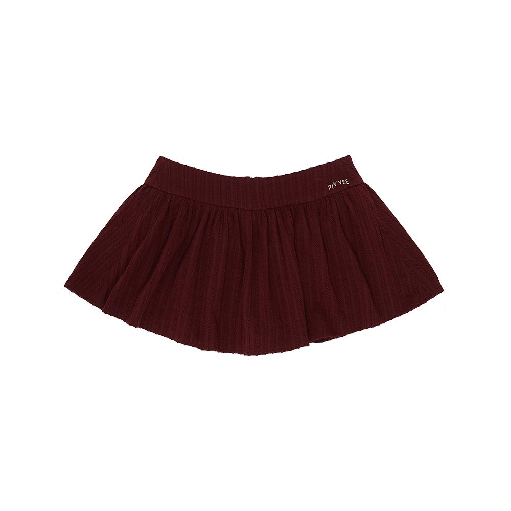Pibbi Knit Mini Skirt (Wine Red)